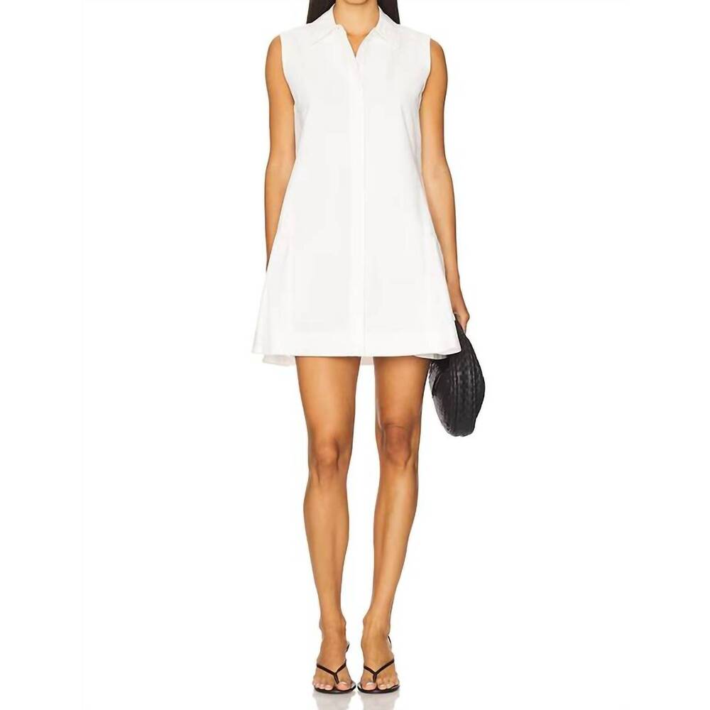 NEW SIMKHAI maggy pleated mini dress in white